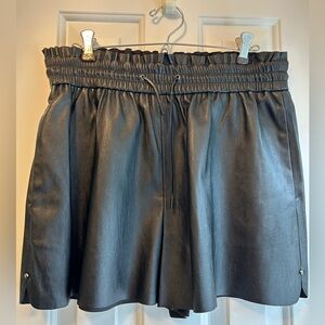 Zara Black Leather Shorts